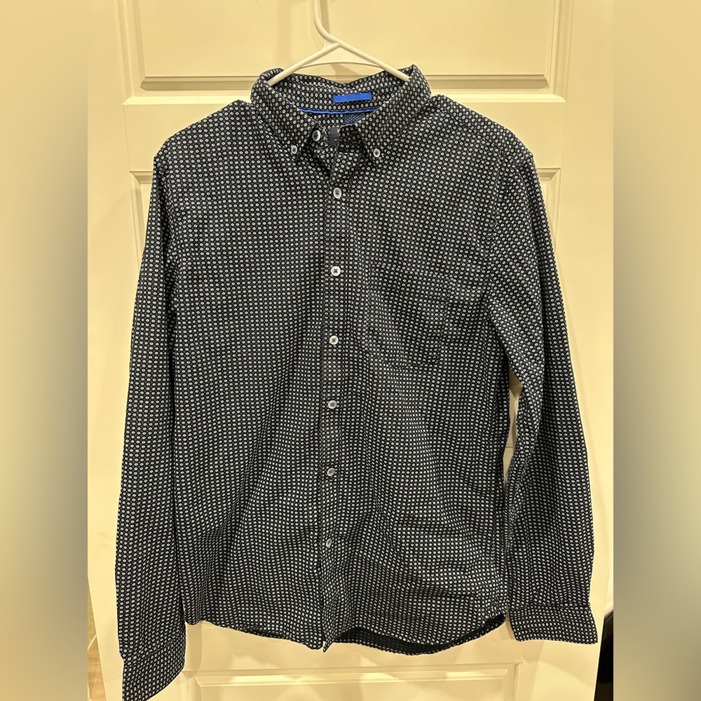 Denim & Flower Navy and White Button Down Shirt